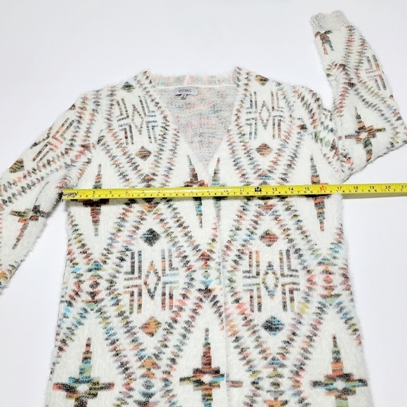 OCEANUS Southwestern Knit Open Front Cardigan Duster Soft & Cozy (S) - Picture 10 of 12